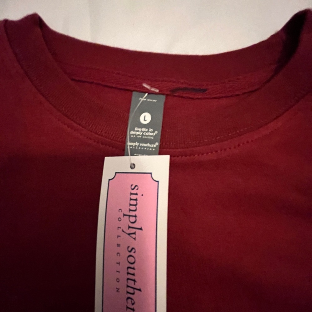 Simply Southern Wine Colored Pumpkin Tee. Size Large - Picture 3 of 3